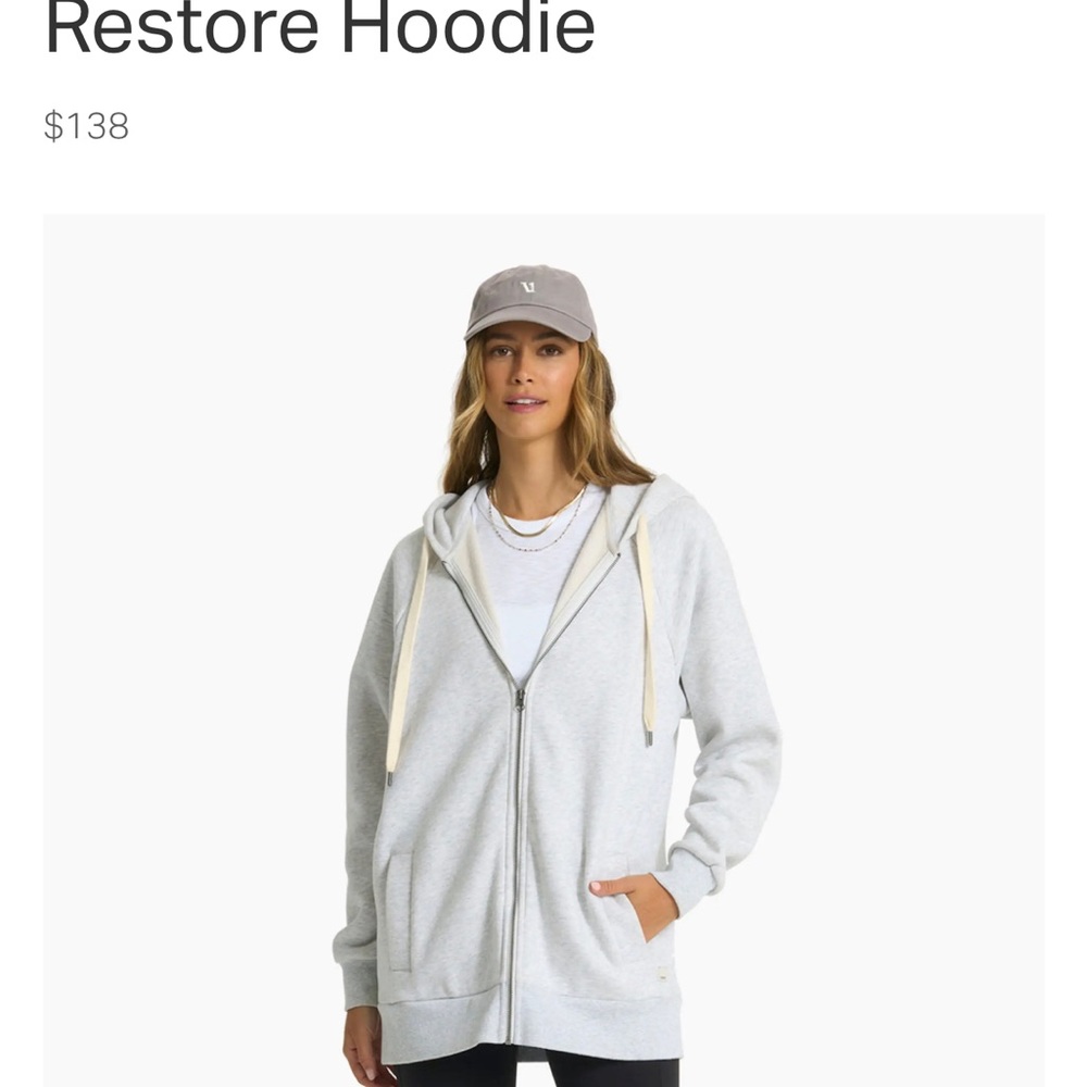 NWOT- Vuori restore hoodie- large - fits big. So soft